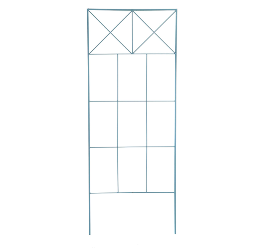 American Gardenworks iron trellis in calvary blue
