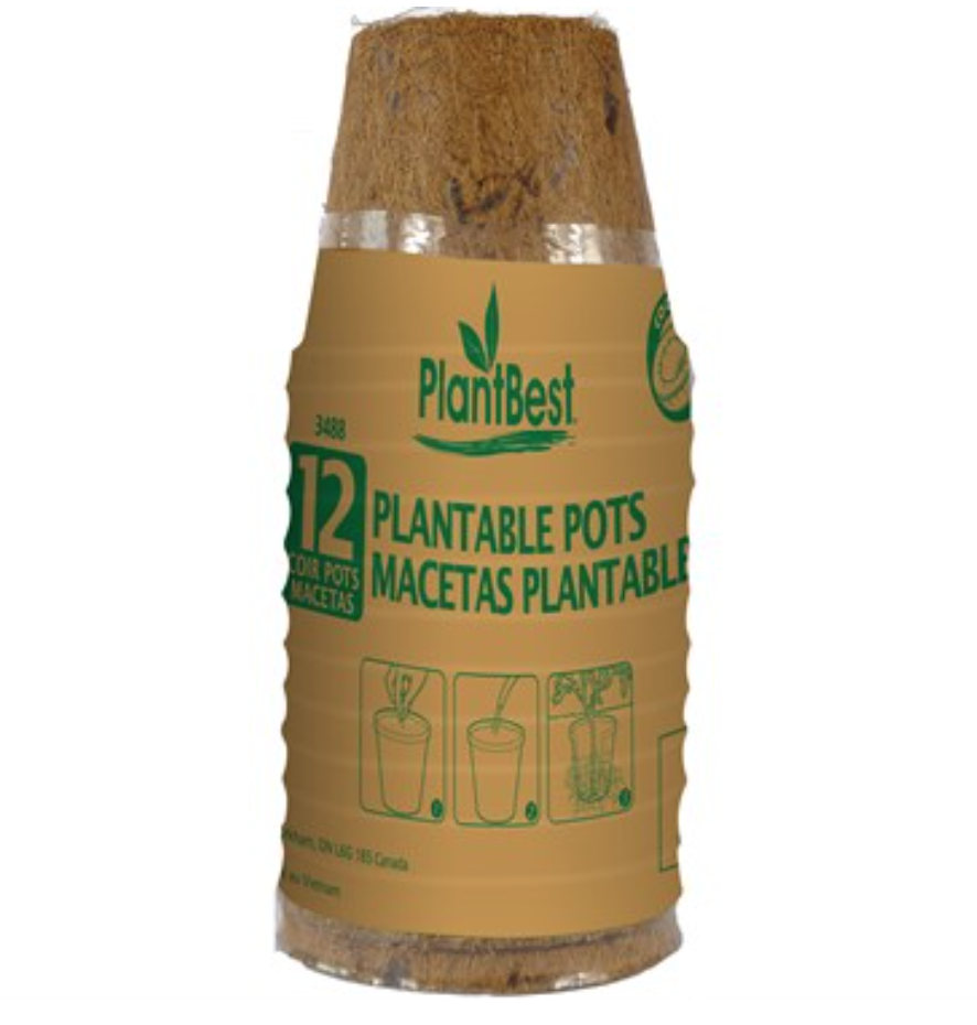 PlantBest - 2.5&quot; FiberGrow Coir Pots 12pk