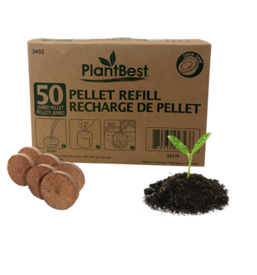PlantBest - Coir Pellet Refill - 50 ct / 42mm