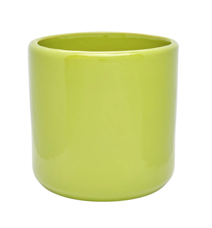 8&quot; Glazed Deep Cylinder - Apple Green