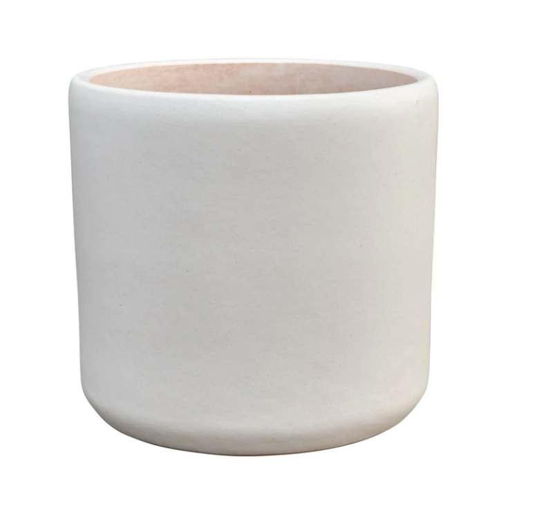 10&quot; Glazed Deep Cylinder - Matte White