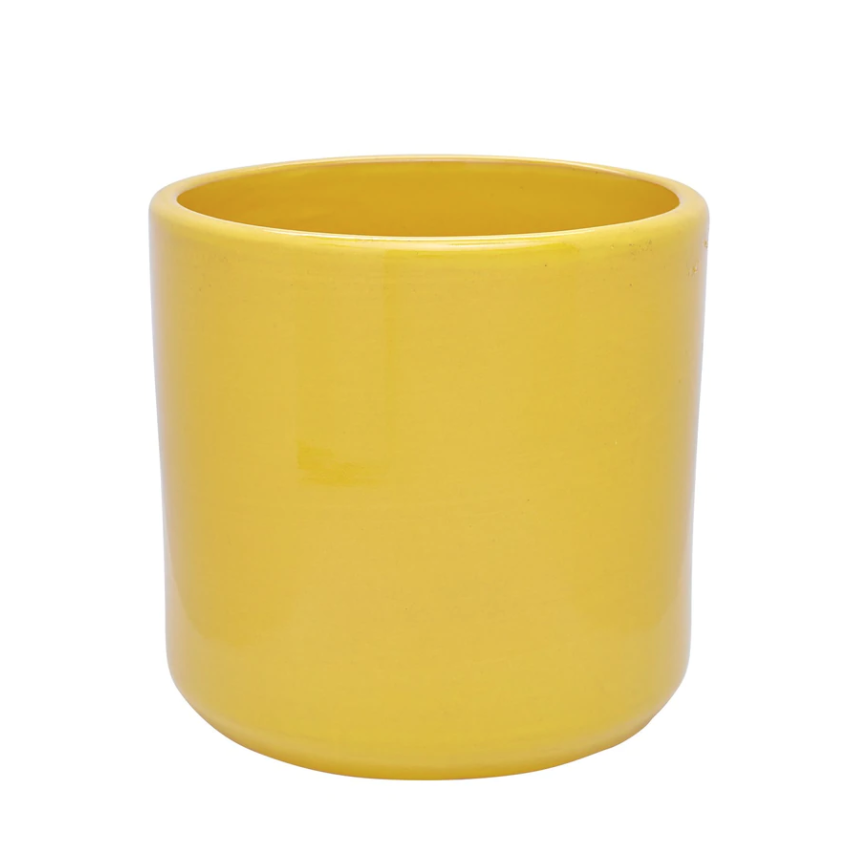 10&quot; Glazed Cylinder - Yellow