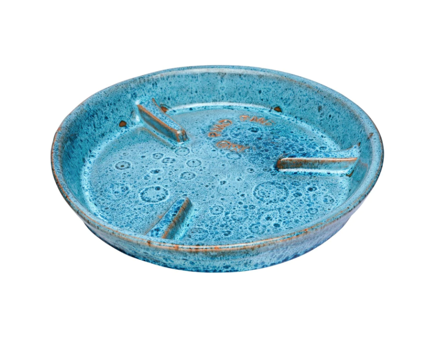 12&quot; Glazed Deep Rib Saucer - Artic Blue