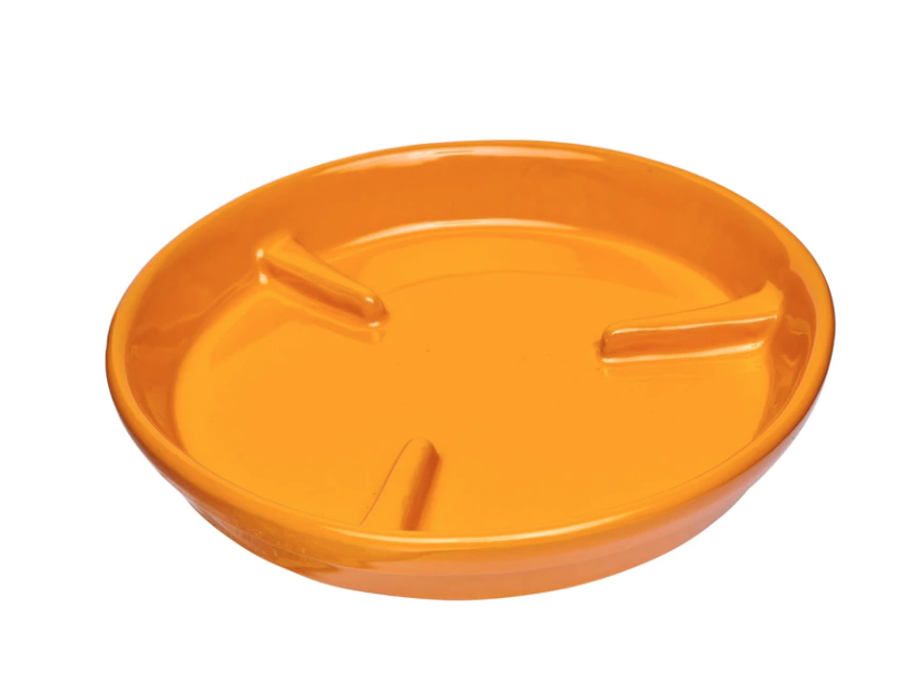 8&quot; Glazed Deep Rib Saucer - Citrus Orange