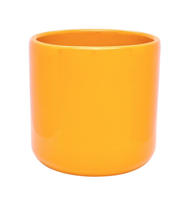 12&quot; Glazed Deep Cylinder - Citrus Orange