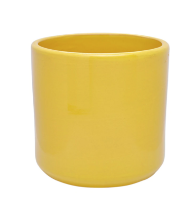 8&quot; Glazed Deep Cylinder - Sunflower Yellow