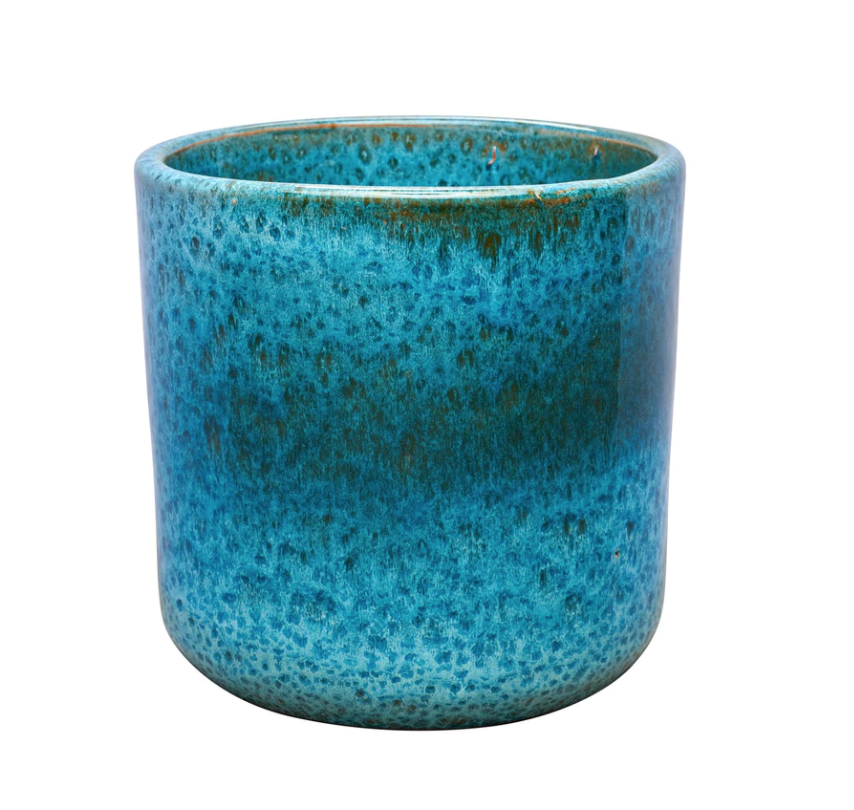 10&quot; Glazed Deep Cylinder - Artic Blue