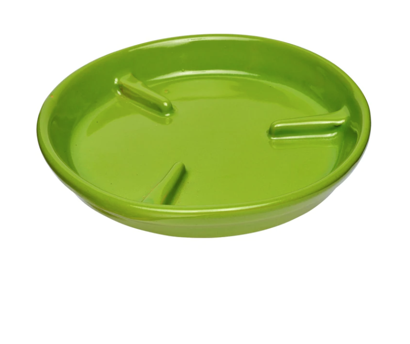 10&quot; Glazed Deep Rib Saucer - Apple Green