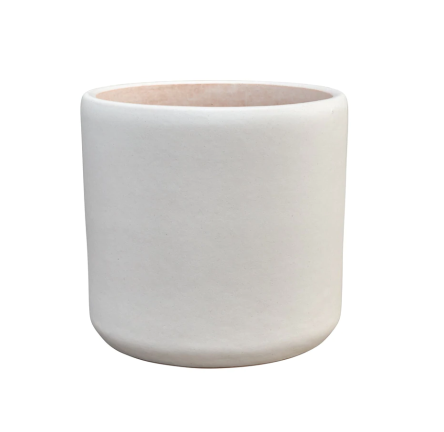 15&quot; Glazed Deep Cylinder - Matte White