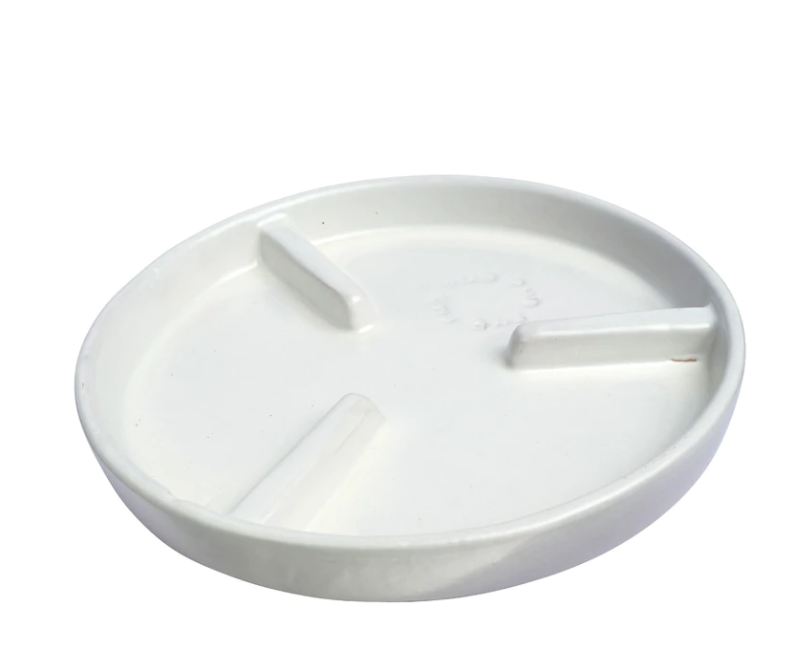 12&quot; Glazed Deep Rib Saucer - Matte White