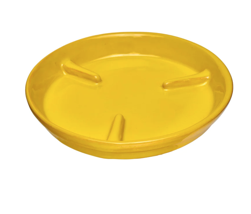 10&quot; Glazed Deep Rib Saucer - Sunflower Yellow