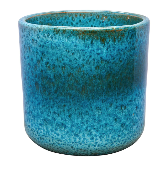 15&quot; Glazed Deep Cylinder - Arctic Blue