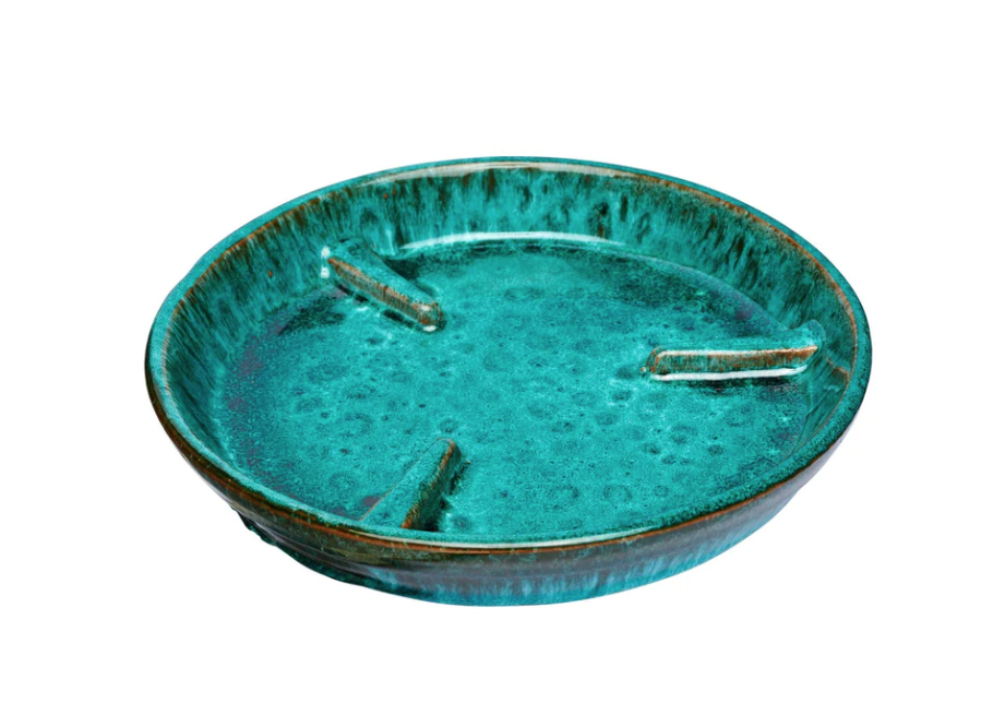8&quot; Glazed Deep Cylinder - Aqua Green