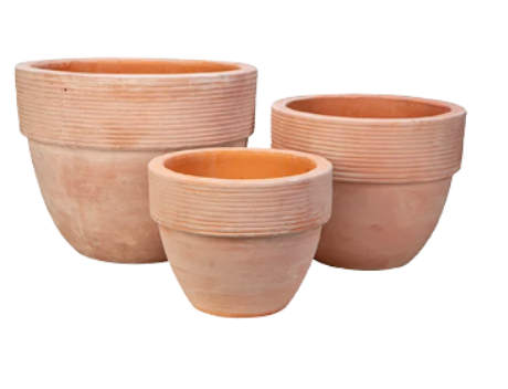 16&quot; Linea Banded Planter (Terra Cotta)