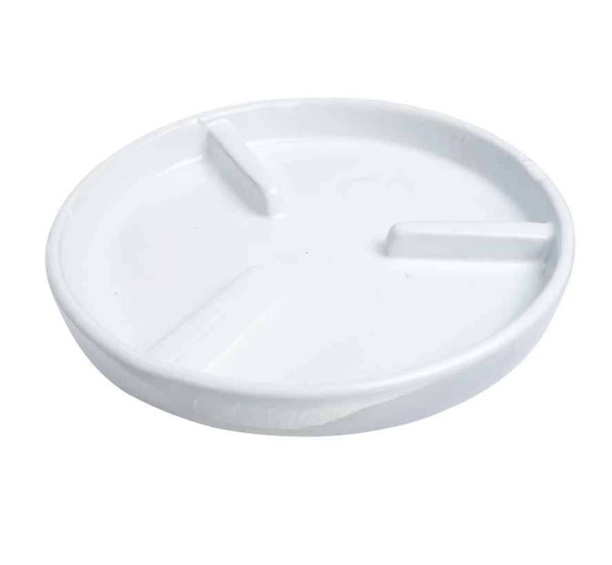 15&quot; Glazed Deep Rib Saucer - Matte White