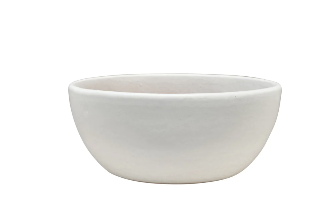 10&quot; Glazed Low Bowl - Matte White
