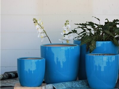 Fiddle Leaf Tree Planter - Aquamarine Bright - 16&quot;