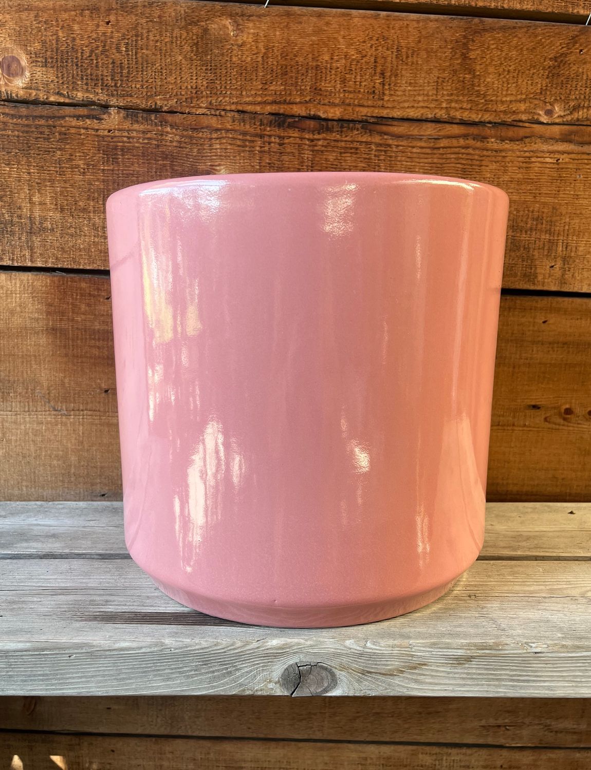 10" Glazed Deep Cylinder - Bubblegum Pink