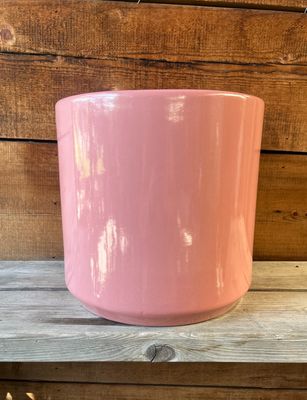 10" Glazed Deep Cylinder - Bubblegum Pink