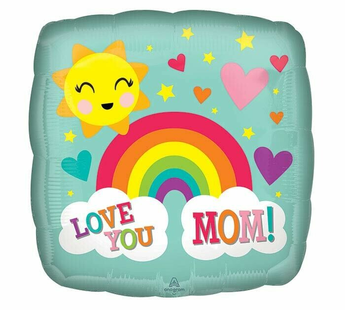 17&quot; LOVE YOU MOM RAINBOW BALLOON