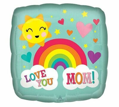 17&quot; LOVE YOU MOM RAINBOW BALLOON