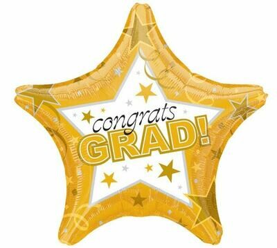 19&quot; CONGRATS GRAD STAR BALLOONS