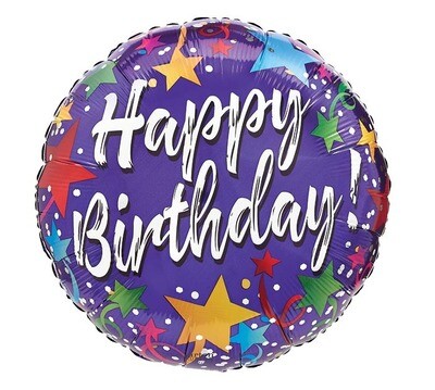 17&quot; Bday Stars on Purple