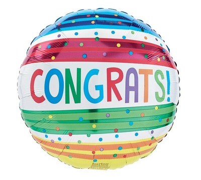 17&quot; CONGRATS STRIPES BALLOON