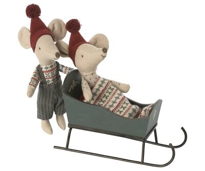 Maileg Sleigh, Mouse Green
