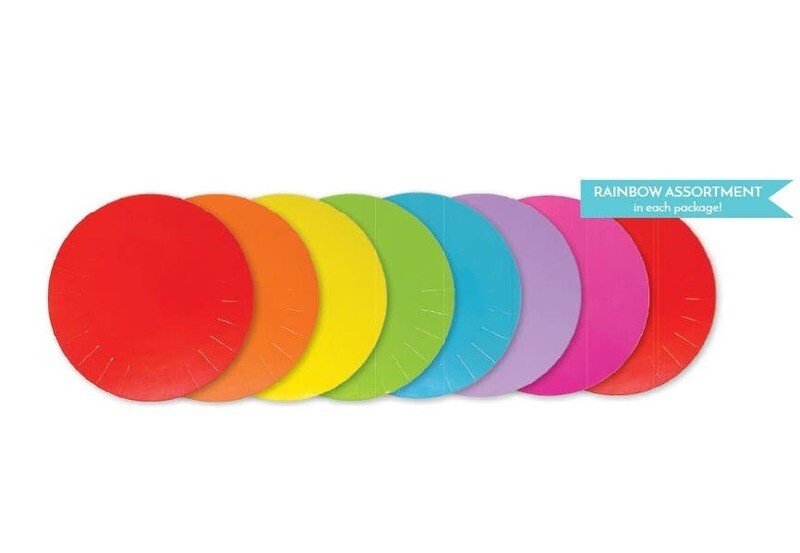 Round Rainbow Plates Asst