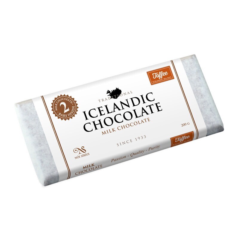 Sirius 33% Milk Chocolate Toffee &amp; Icelandic Sea Salt Bar 2pk