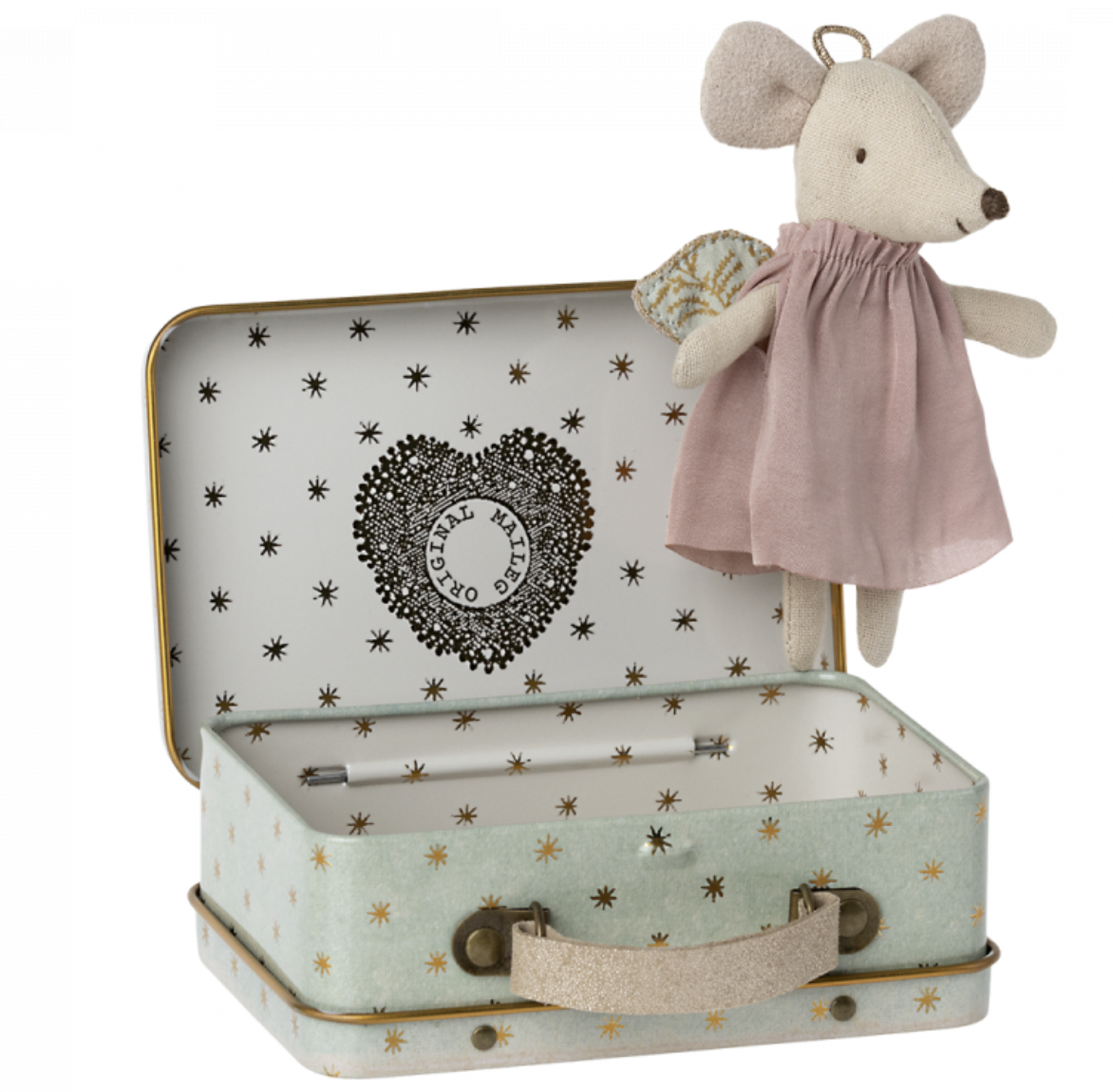 Maileg Angel mouse in suitcase, Little sister