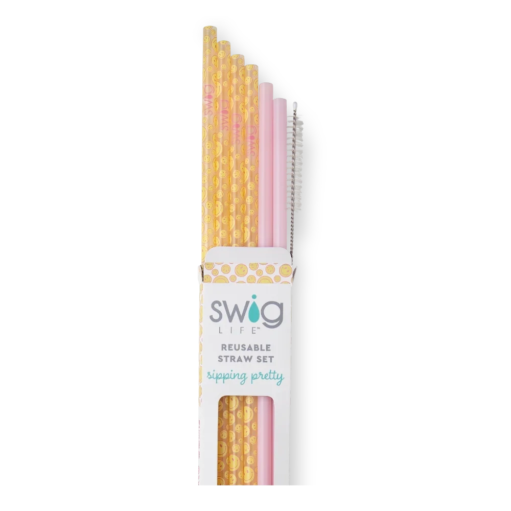 Swig Oh Happy Day Reusable Straw Set