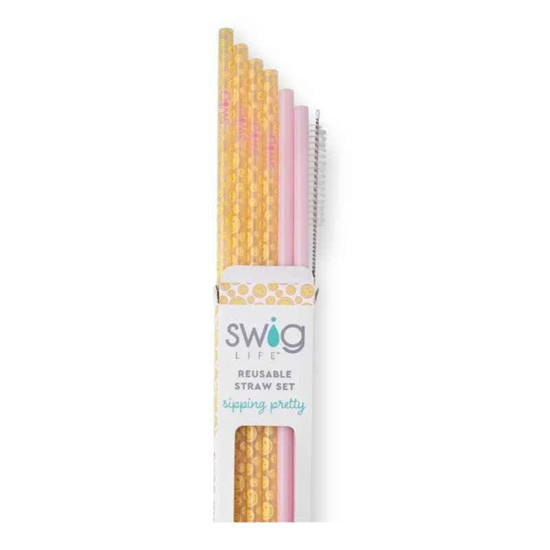 Swig Oh Happy Day Reusable Straw Set
