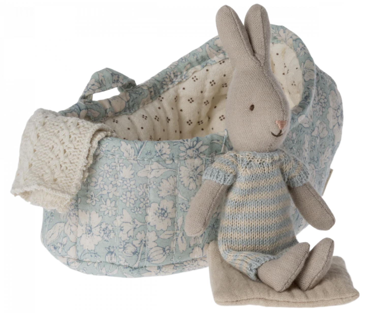 Maileg Rabbit in carry cot, Micro