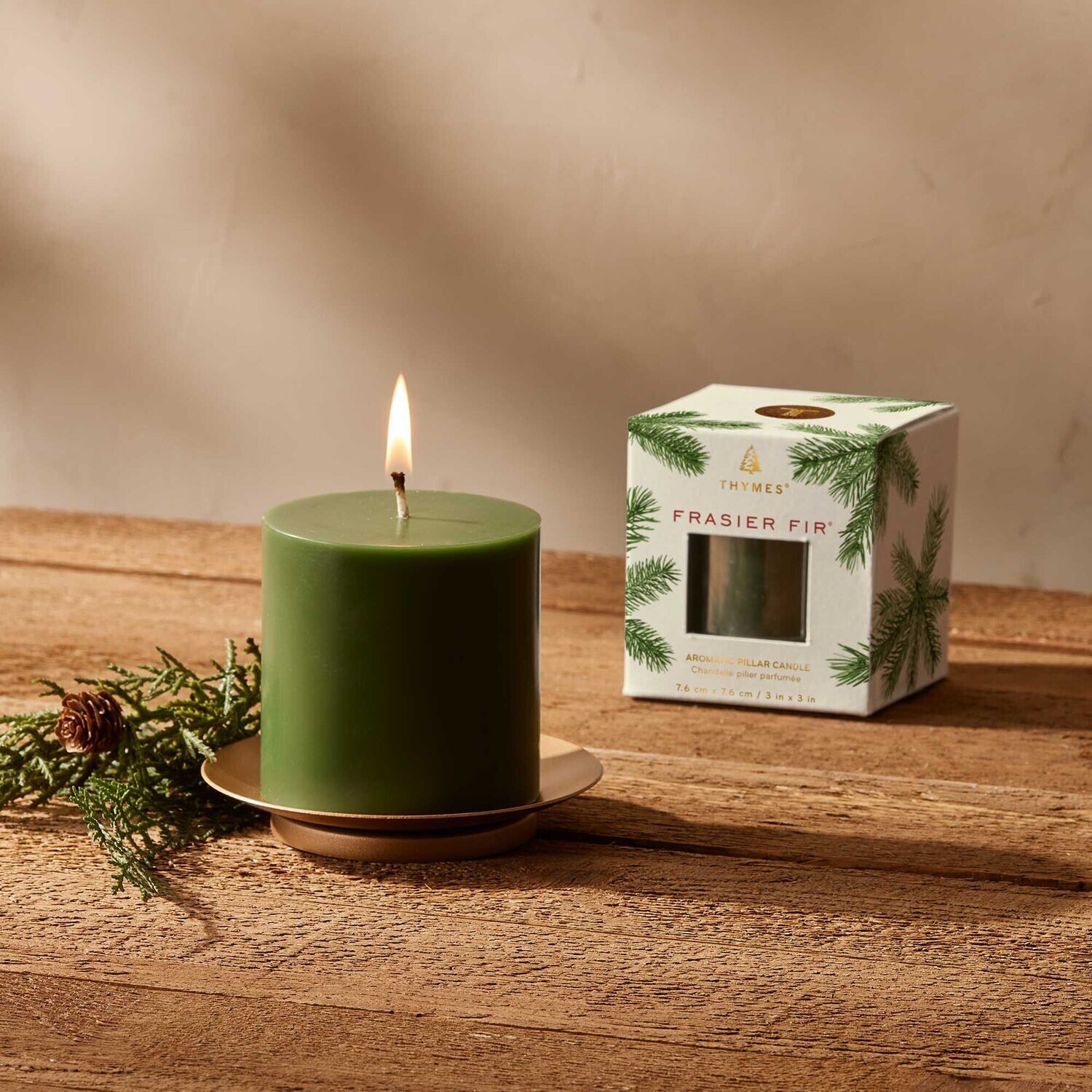 Frasier Fir Pillar Candle 3&quot; x 3&quot;