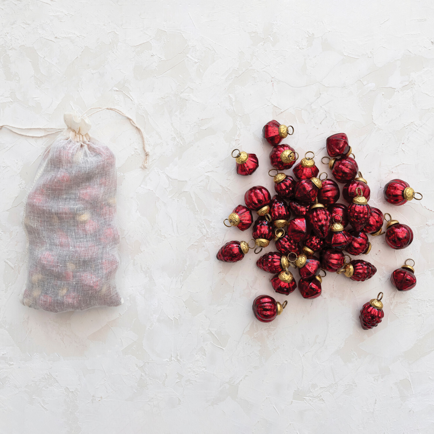 Embossed Glass Ornaments s/36