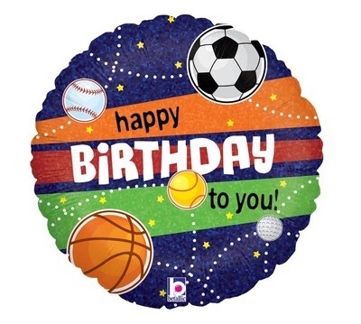 HBD 18&quot; Sports Birthday Balloon