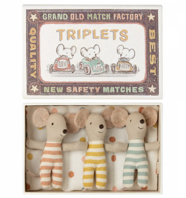 Maileg Baby Mice Triplets in Matchbox