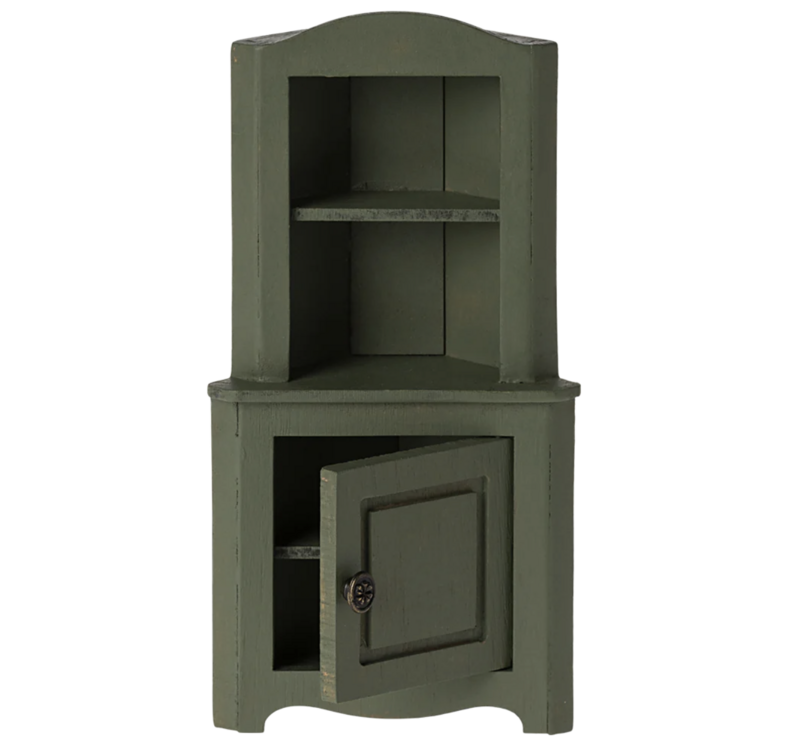 Maileg Corner cabinet, Mouse - Dark green