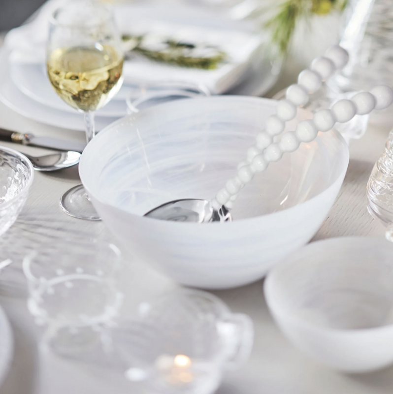 Mariposa Pearled Salad Servers Lg