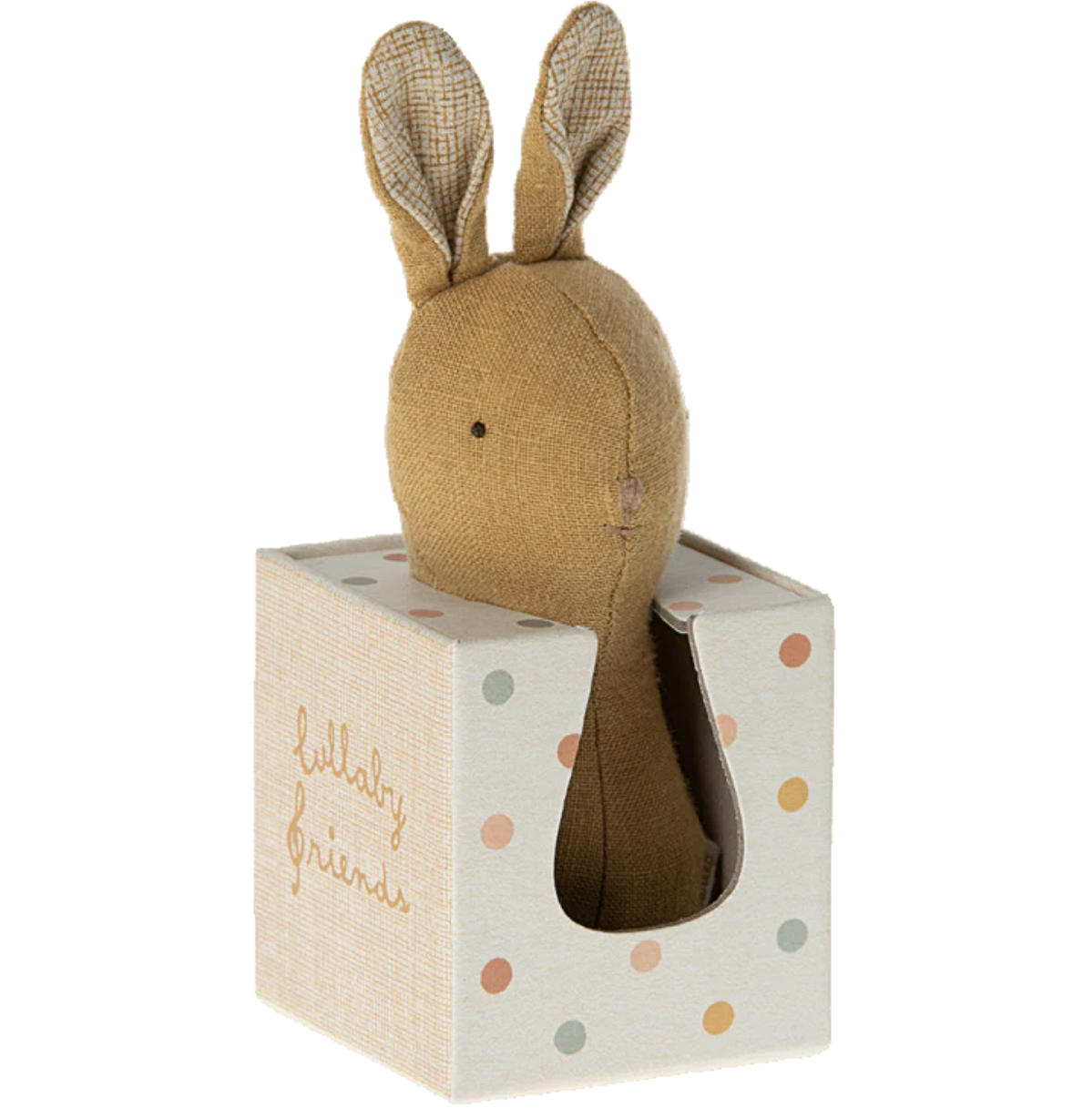 Maileg Lullaby friends, Bunny rattle - Dusty yellow