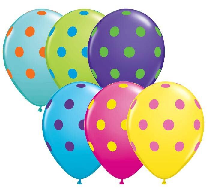 Latex Balloon - Multi Colored Polka Dot