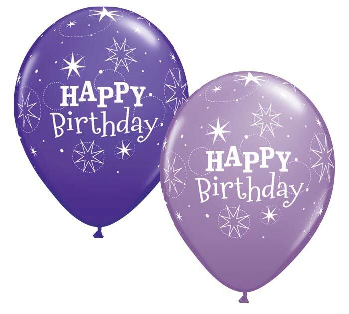 Latex Balloons - Happy Birthday Starburst