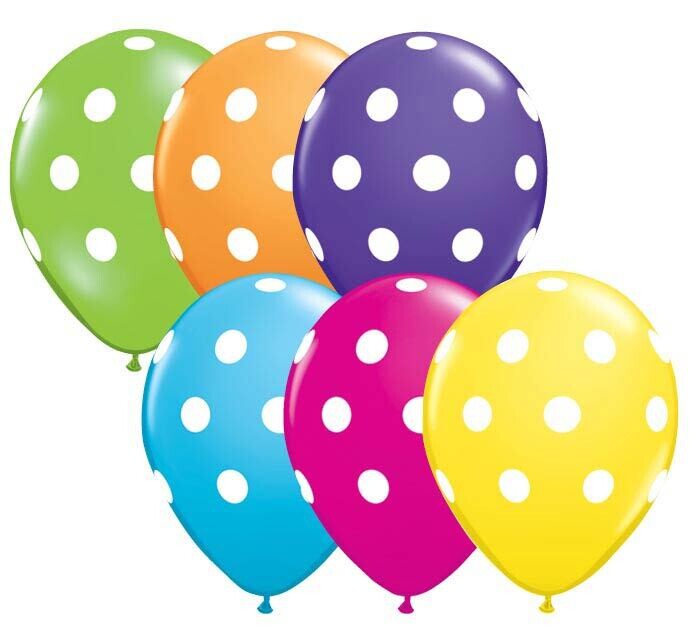 Latex Balloon - White Polka Dot