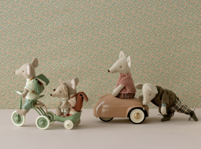 Maileg Tricycle hanger, Mouse - Green