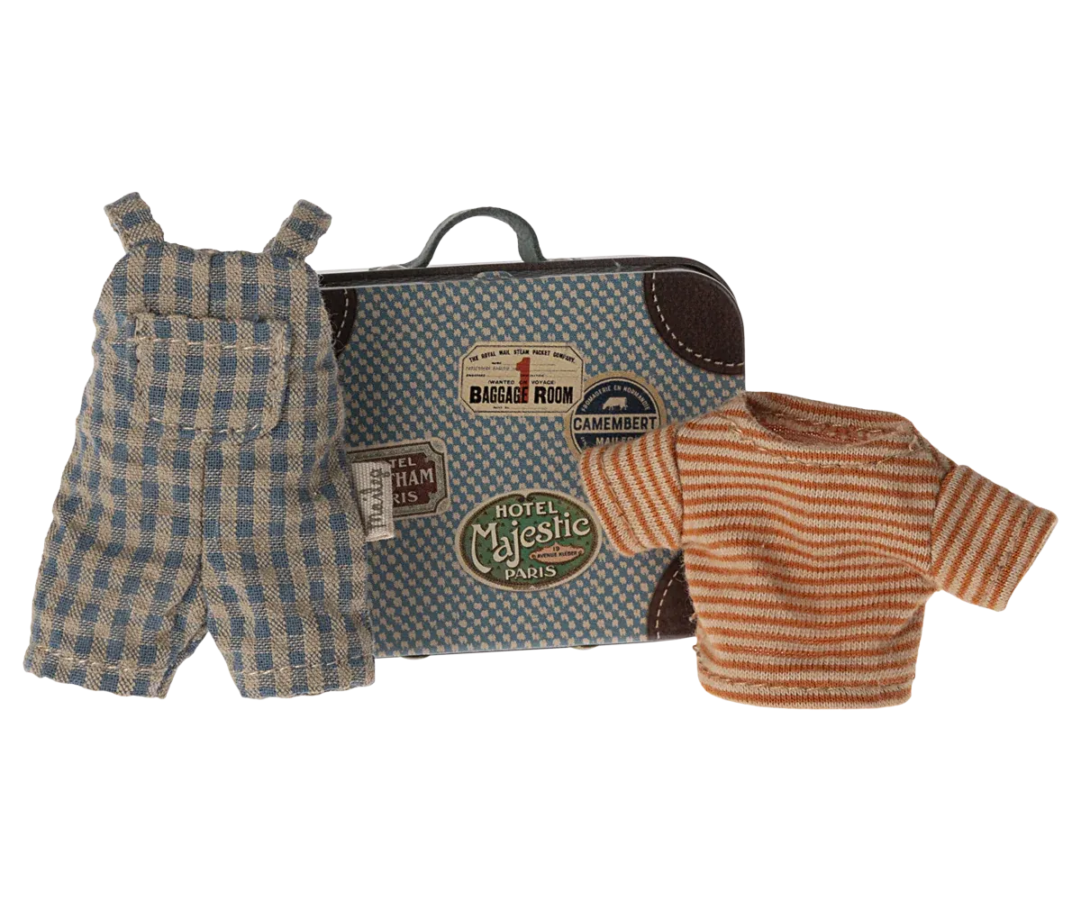Maileg Overalls and shirt in suitcase, Big Brother