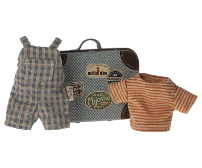 Maileg Overalls and shirt in suitcase, Big Brother
