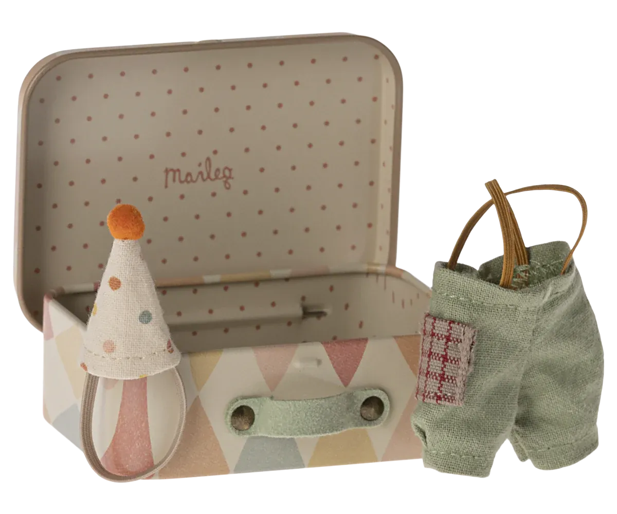 Maileg Clown clothes in suitcase, Little brother