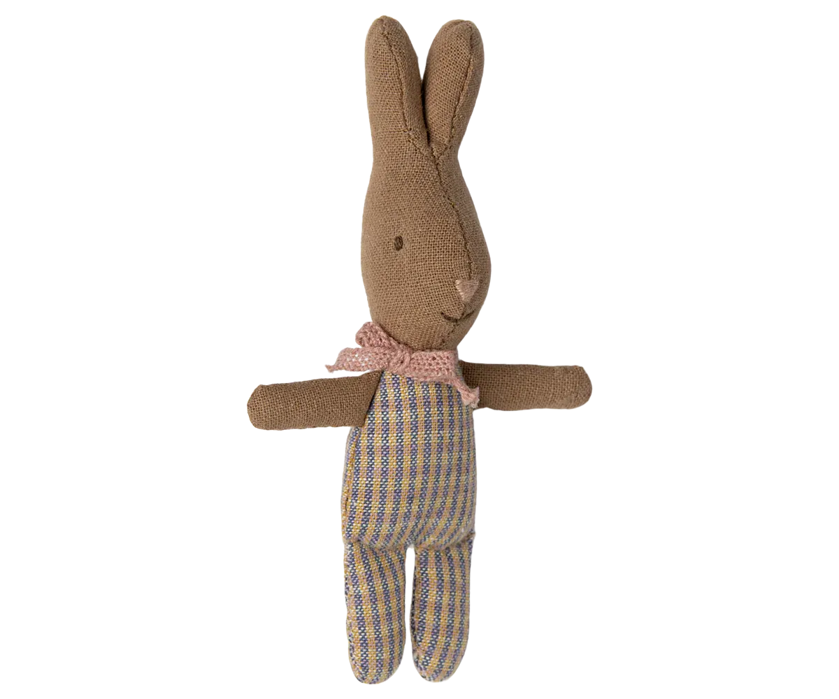 Maileg Rabbit, My - Light Blue Check